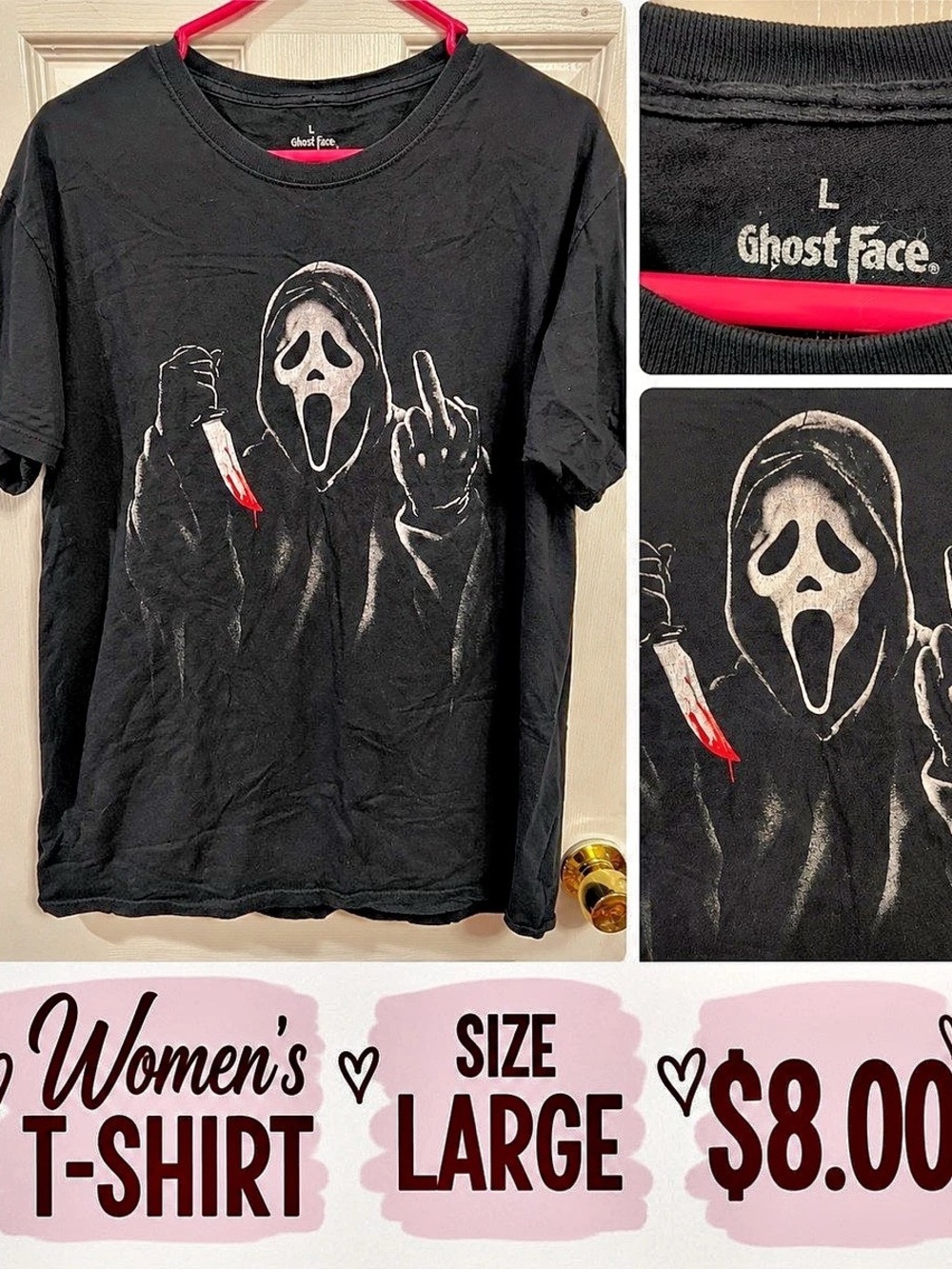 Ghostface Graphic T-Shirt Size Large